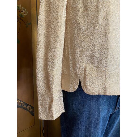 Vintage brocade jacket in gold, size M - Picture 4 of 5